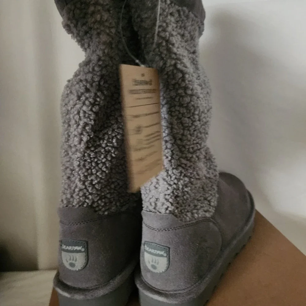 Bearpaw Snuggle Murphy Boot Gray 10 NWT